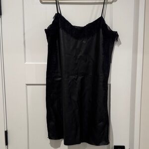 Zara faux leather Black Lace Dress